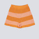 Pantalón Corto De Punto Lacoste Rayas Naranja Mujer