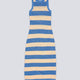 Vestido De Punto Lacoste Rayas Azul Y Beige Mujer