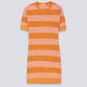 Vestido De Punto Lacoste Rayas Naranja Mujer
