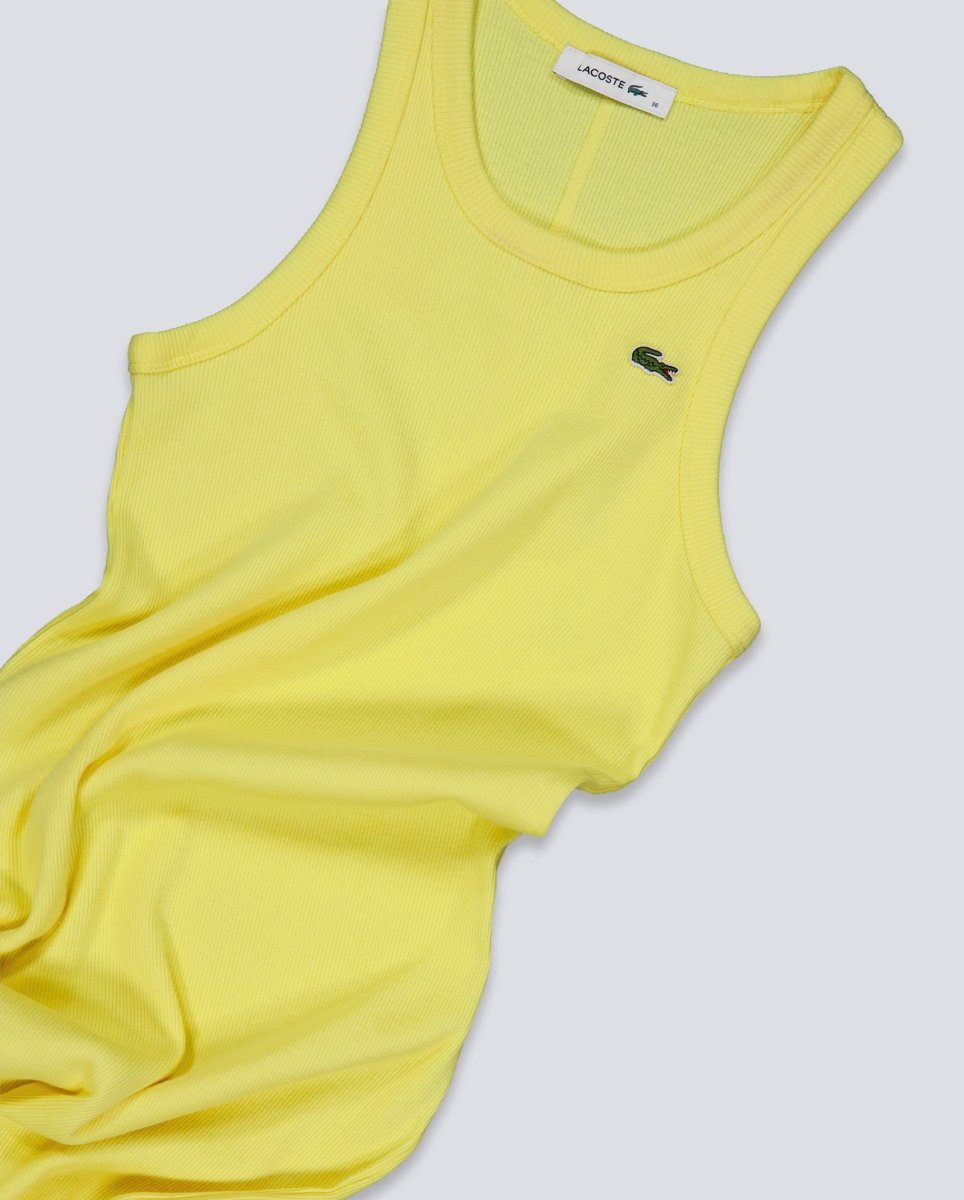 Vestido Largo Lacoste Robe Amarillo Mujer