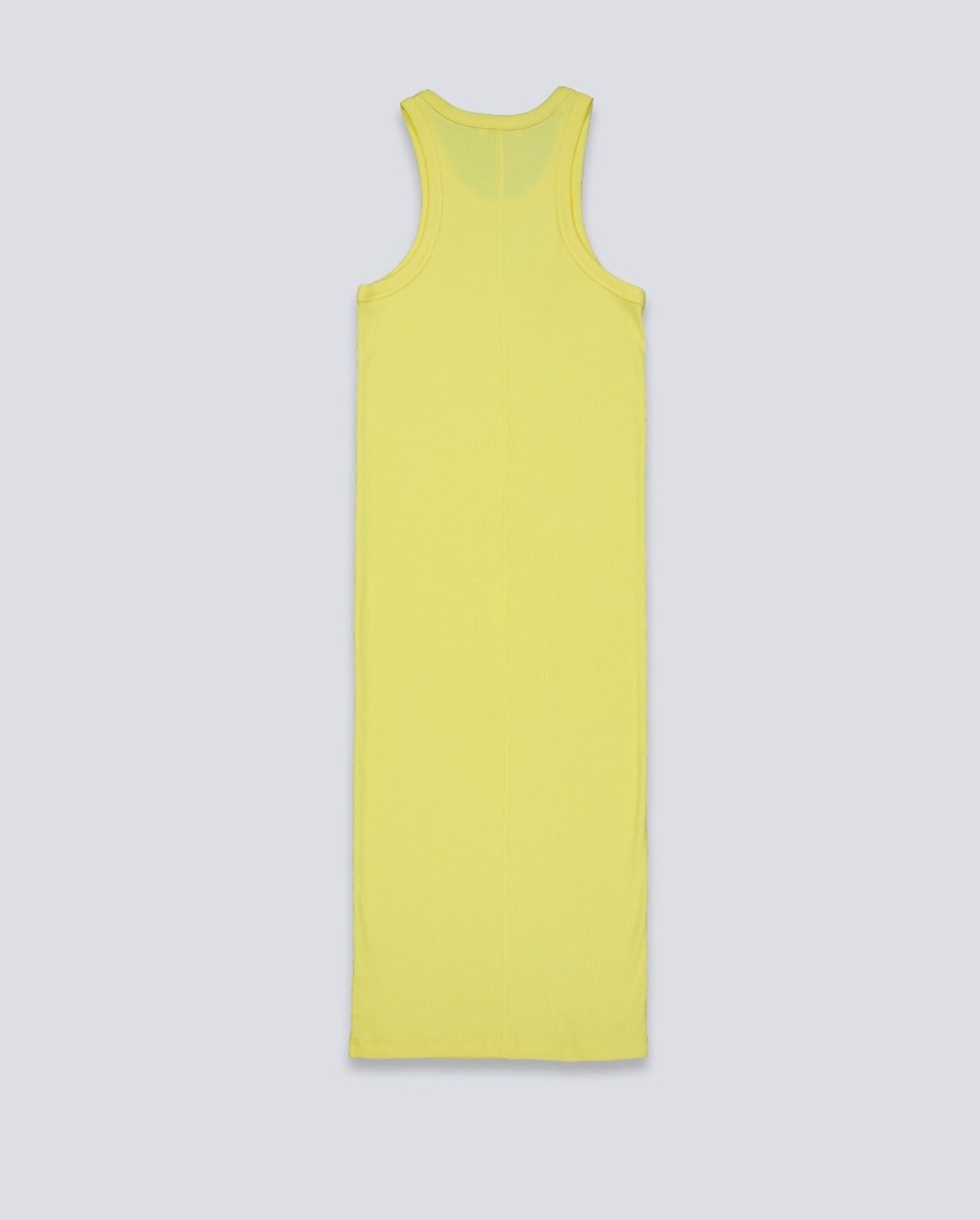 Vestido Largo Lacoste Robe Amarillo Mujer