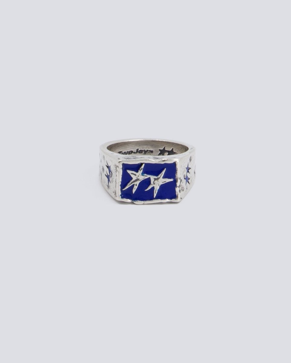 Anillo Twojeys Ignorant Icon Ring Blue Plateado Unisex 302226400