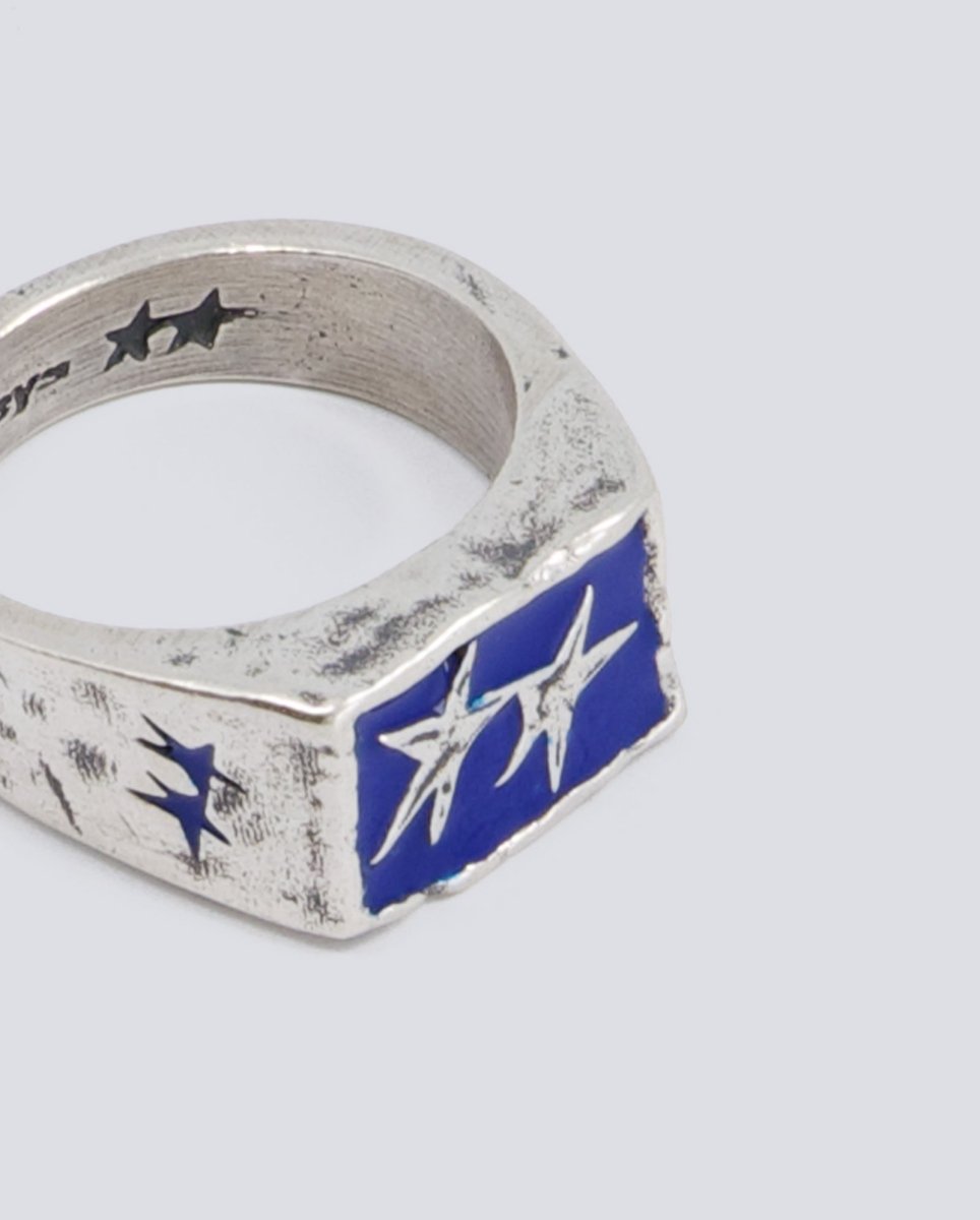 Anillo Twojeys Ignorant Icon Ring Blue Plateado Unisex 302226400
