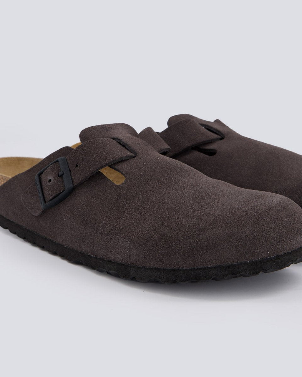 Birkenstock Boston Ante Gris Oscuro Mujer 1028552 zuecos