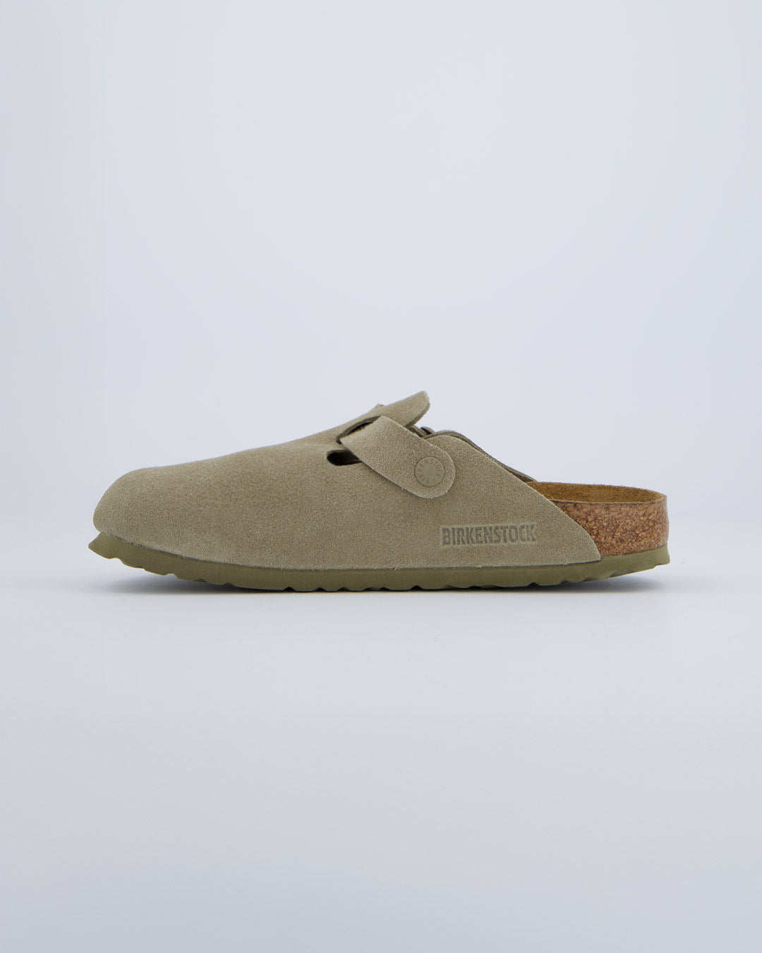 Birkenstock Boston Suede Caqui Claro Mujer Zuecos