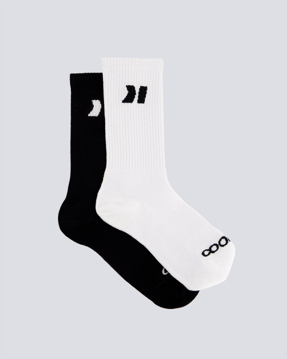 Calcetines Coolway Juggler Blanco y Negro Unisex 2 Pares