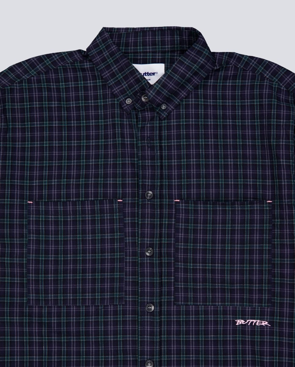 Camisa Butter Goods Plaid Azul Unisex BGQ1264403