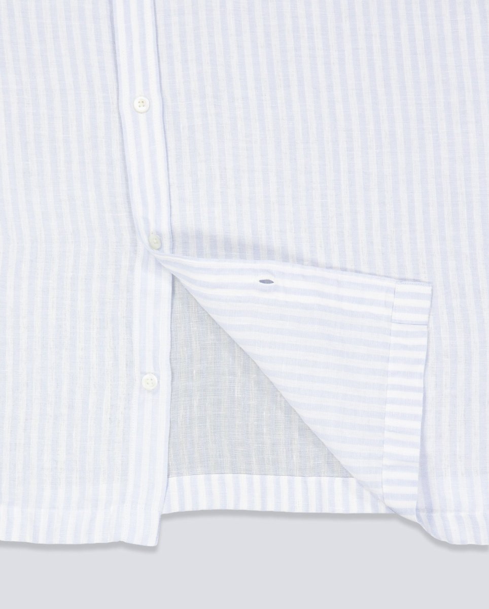 Camisa Lacoste Casual Manga Corta Azul Blanco Hombre CH8061-29I
