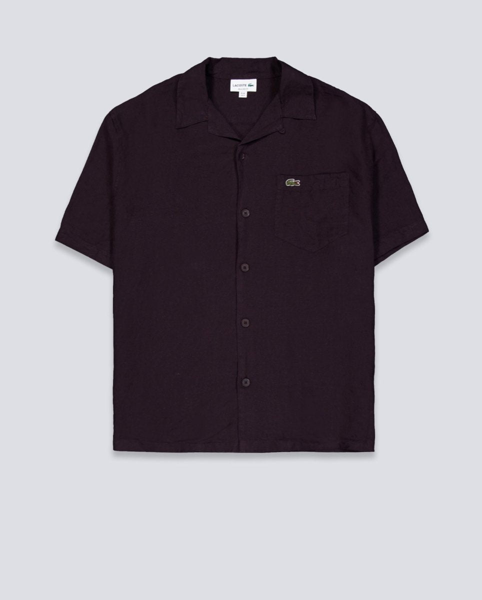 Camisa Lacoste Casual Manga Corta Marrón Hombre CH2339-3LA