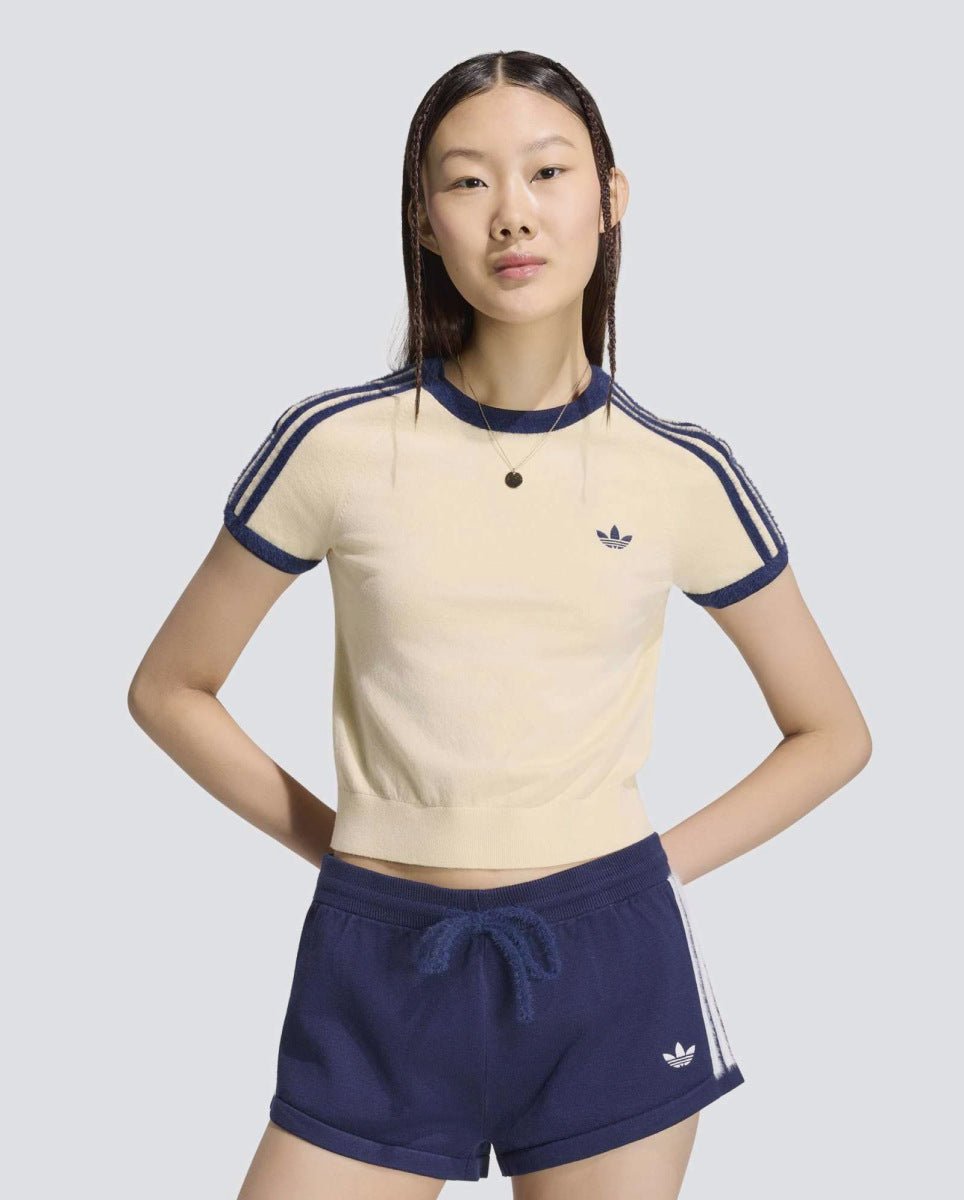 Camiseta Adidas Knitted Beige Mujer KS7376