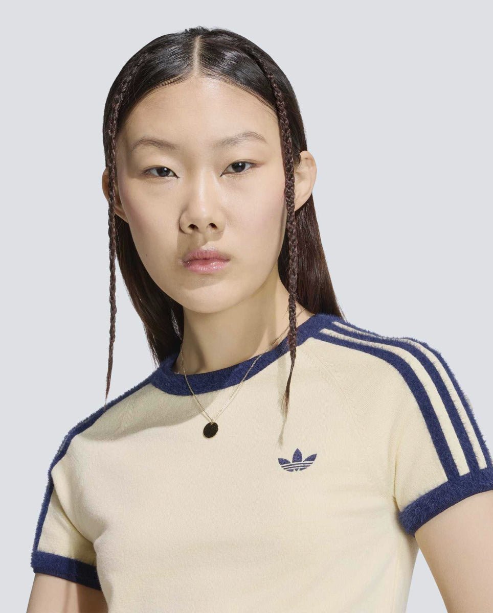 Camiseta Adidas Knitted Beige Mujer KS7376