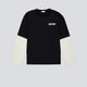 Camiseta Coolway Double Sleeve Negro Y Blanco Unisex