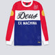 Camiseta Deus Saber Moto Jersey Blanca y Azul Hombre