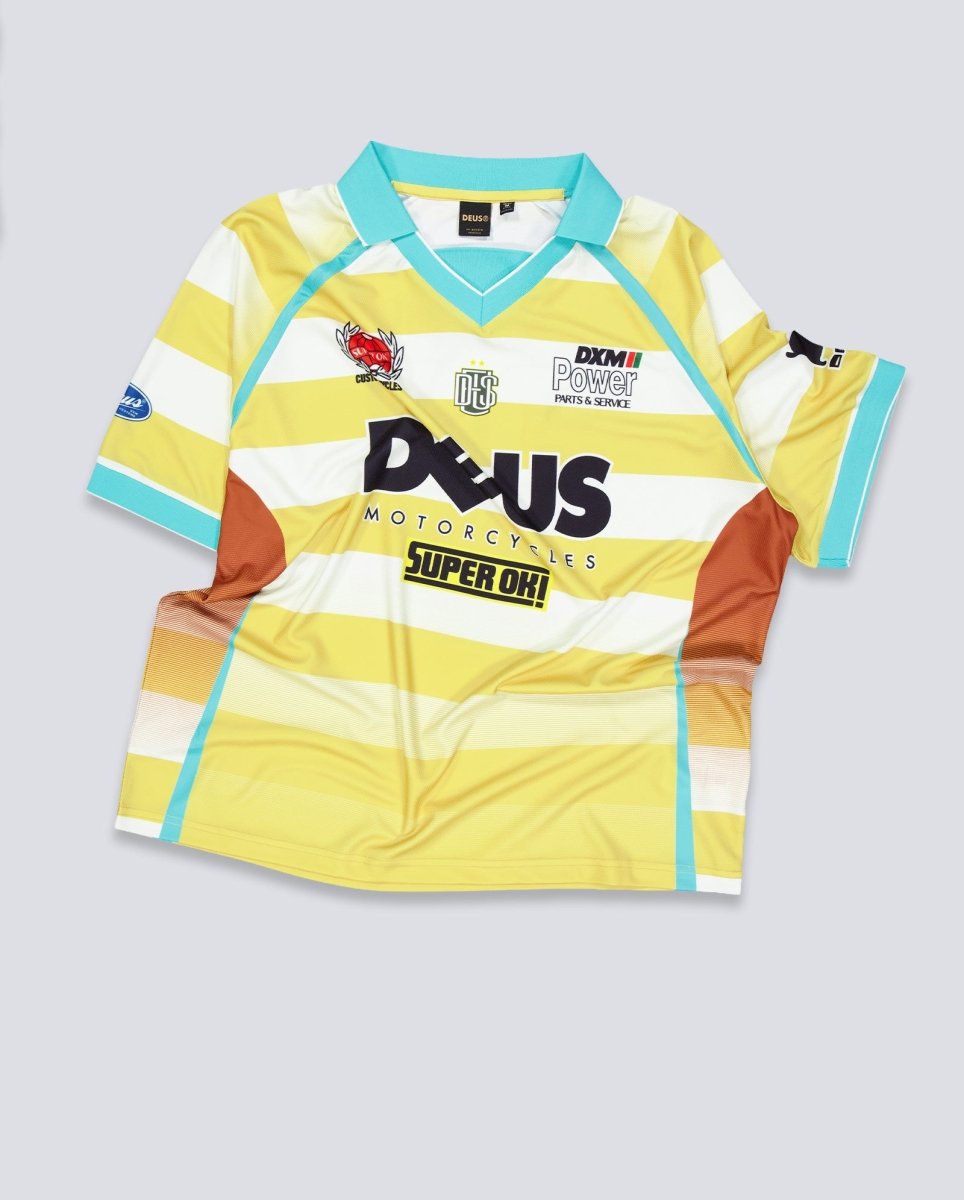 Camiseta Deus Stripe Ss Moto Amarilla Unisex D262UTS275