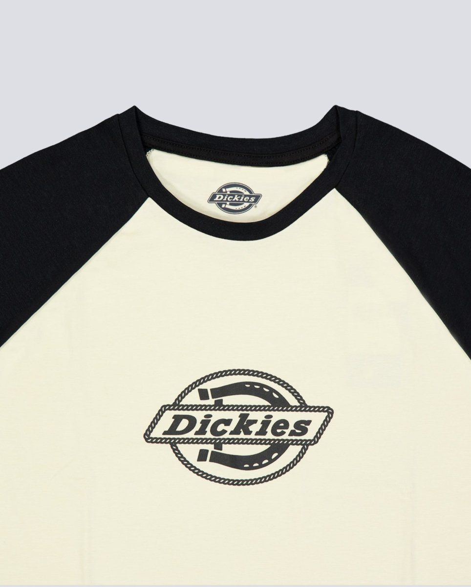 Camiseta Dickies Forth Shaw Raglan Negro Y Beige Mujer DK0A88DRBLK1