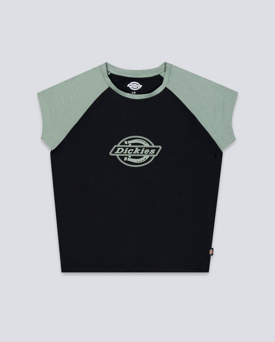 Camiseta Dickies Forth Shaw Raglan Verde Y Negro Mujer DK0A88DRL191