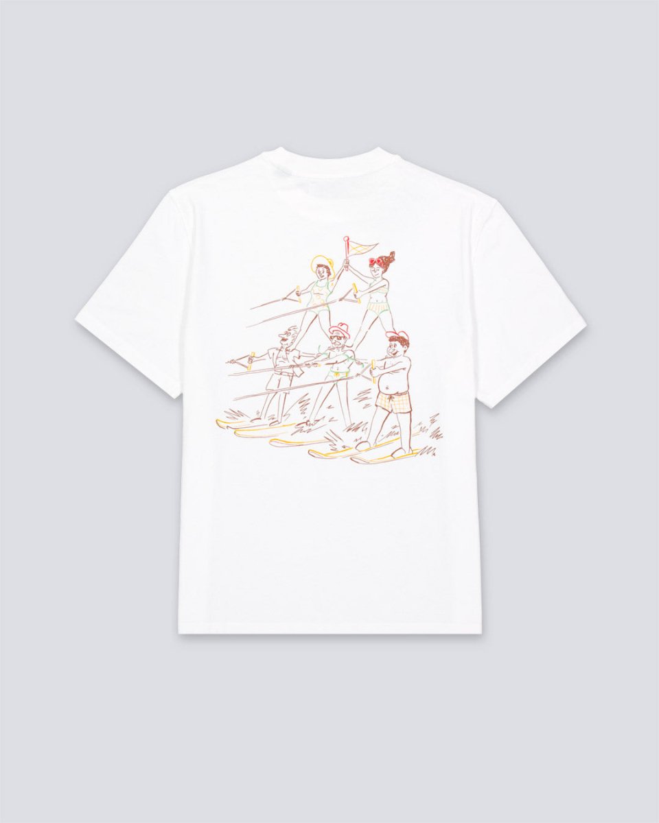 Camiseta Edmmond Studios Acrobatics Water Skiing Blanco Unisex