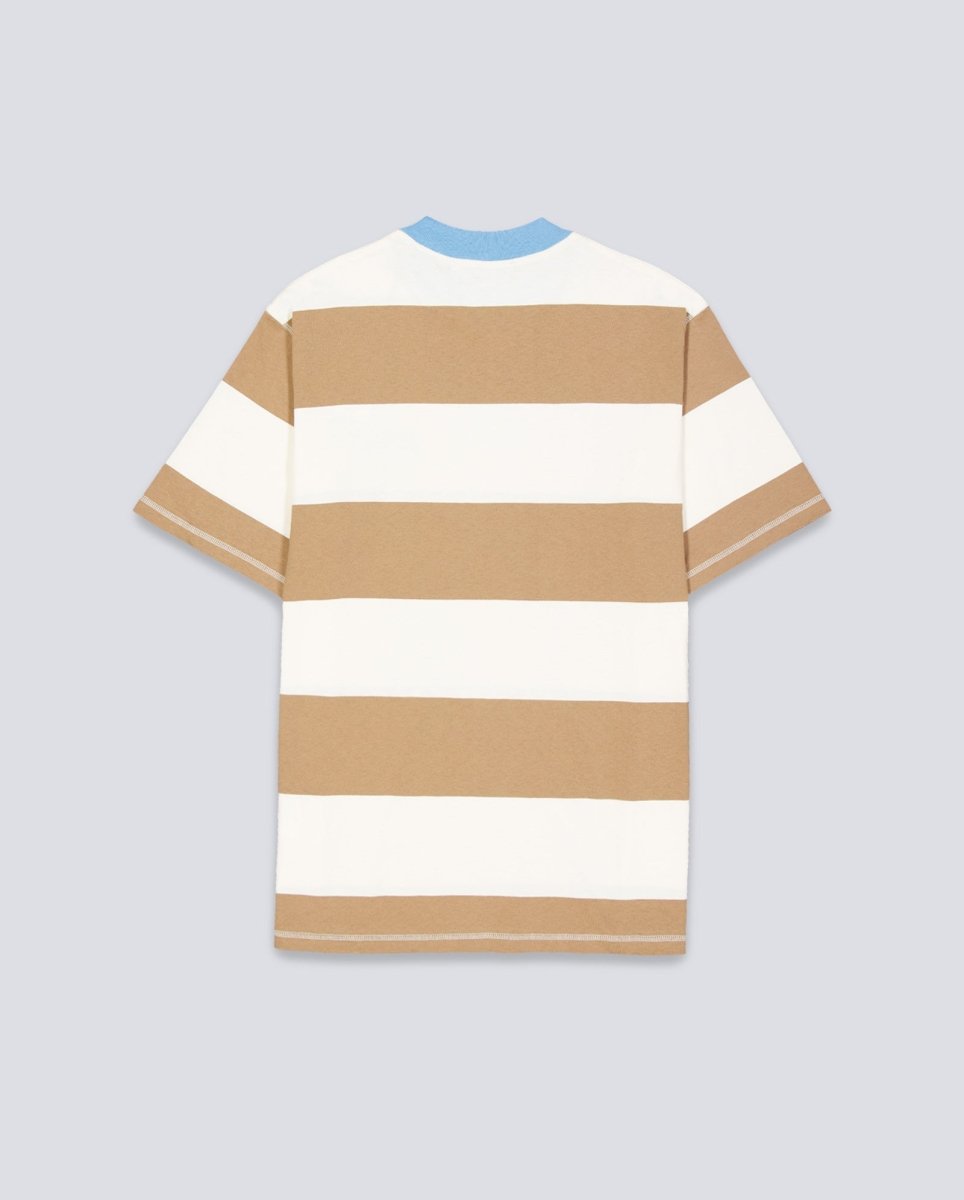 Camiseta Edmmond Studios Striped Marrón y Beige Unisex 325-30-04750