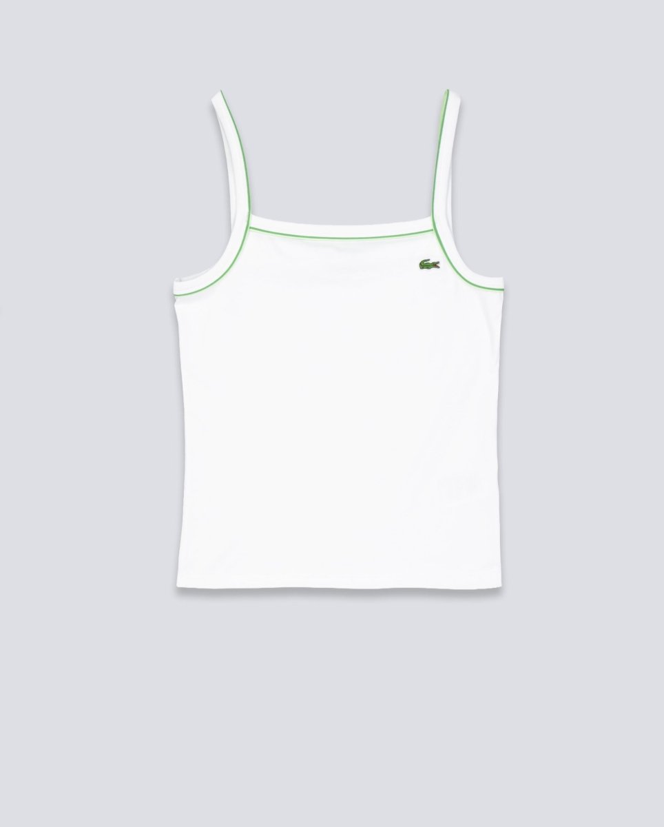 Camiseta Lacoste Blanca y Verde Mujer TF9902-3SM
