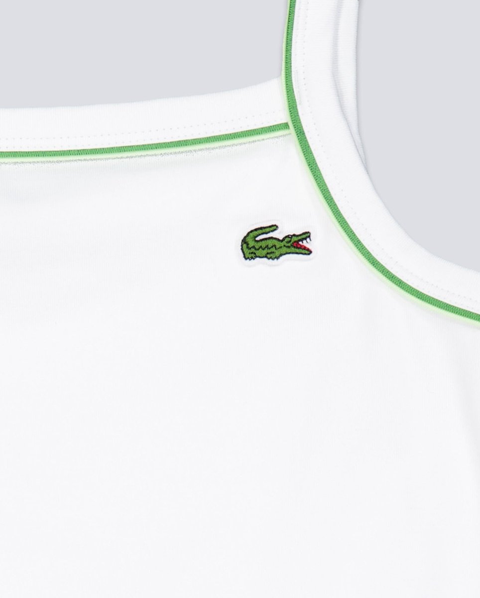 Camiseta Lacoste Blanca y Verde Mujer TF9902-3SM