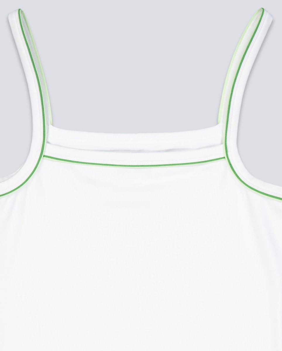 Camiseta Lacoste Blanca y Verde Mujer TF9902-3SM