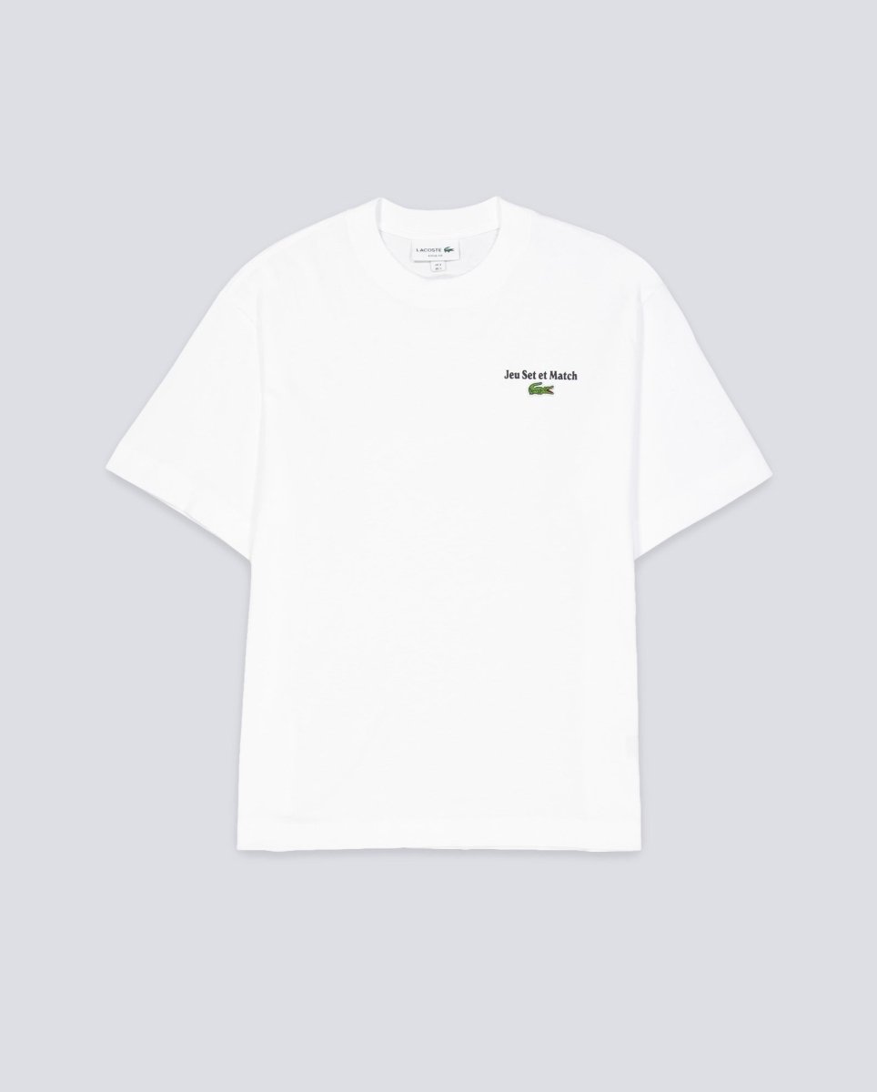 Camiseta Lacoste Estampada De Corte Amplio Blanco Hombre TH5950-00