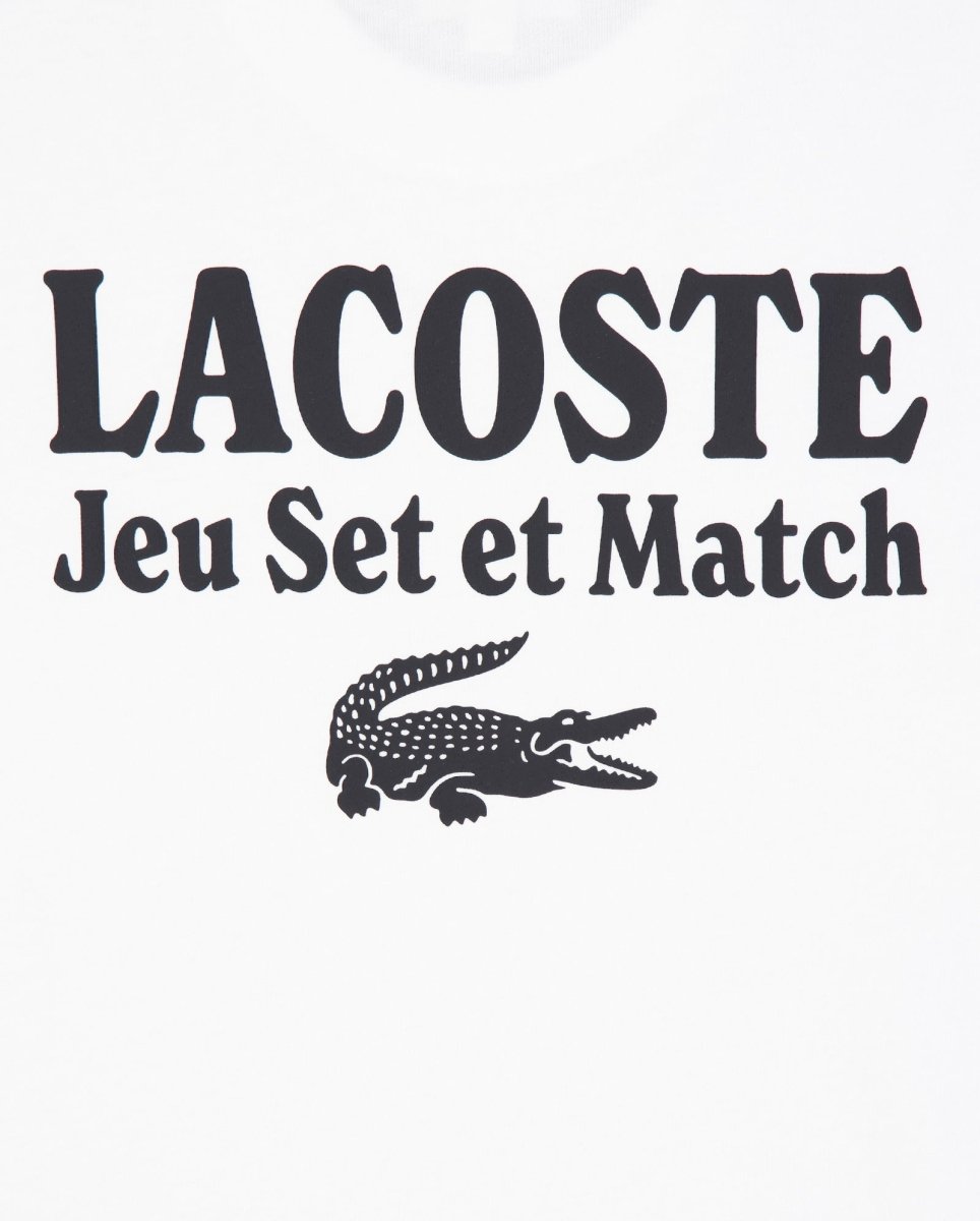 Camiseta Lacoste Estampada De Corte Amplio Blanco Hombre TH5950-00