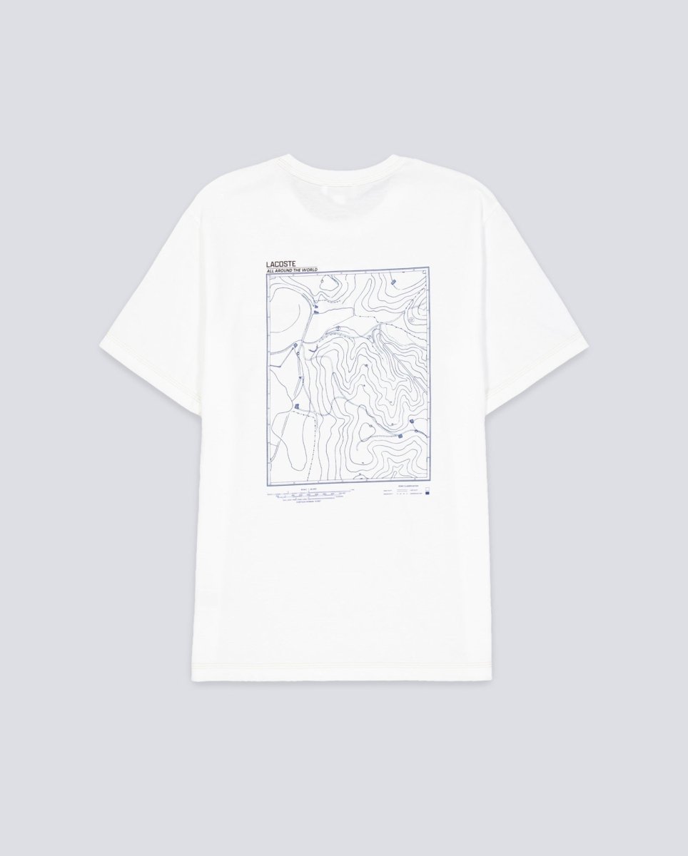 Camiseta Lacoste Estampado Montaña Blanco Unisex TH5825-00