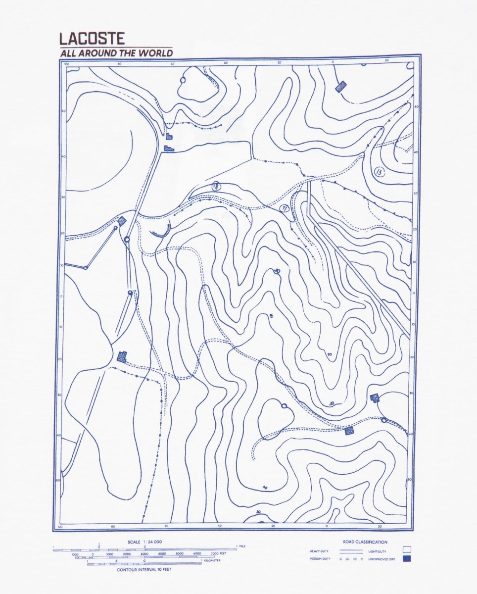 Camiseta Lacoste Estampado Montaña Blanco Unisex TH5825-00