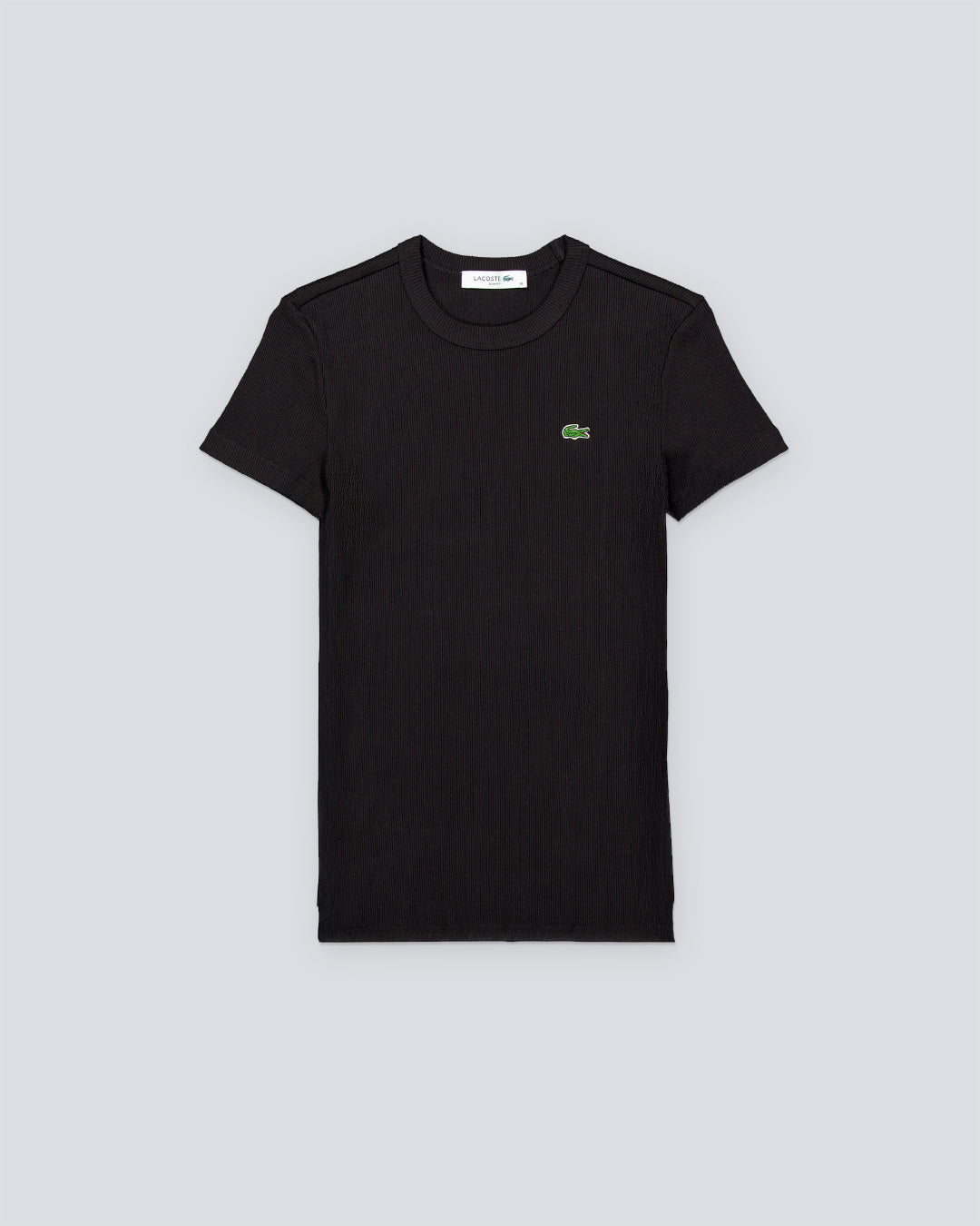 Camiseta Lacoste Slim Fit Cotton Negro Mujer Camiseta