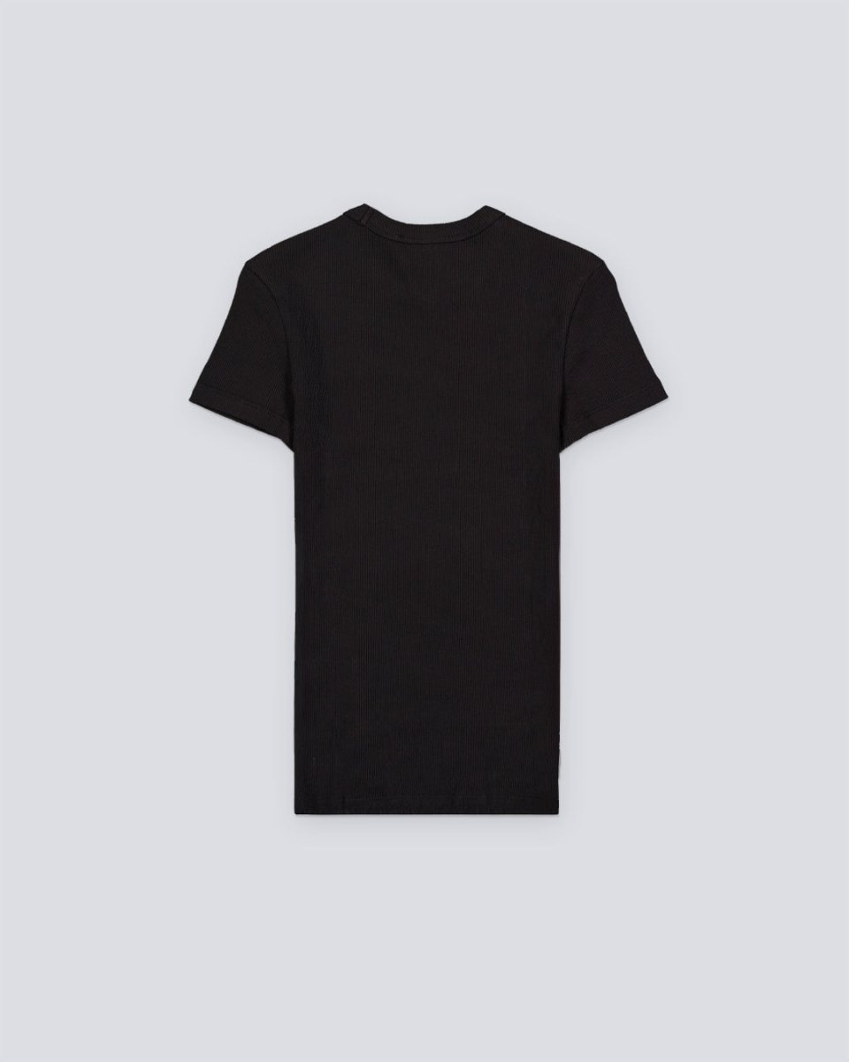 Camiseta Lacoste Slim Fit Cotton Negro Mujer Camiseta