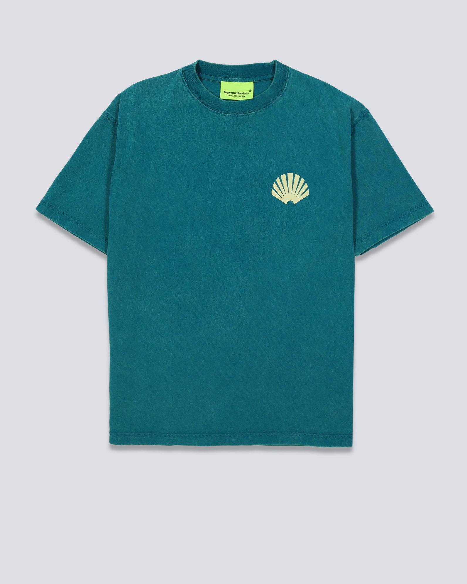 Camiseta New Amsterdam Surf Association Logo Verde Amarillo Unisex 2601064002