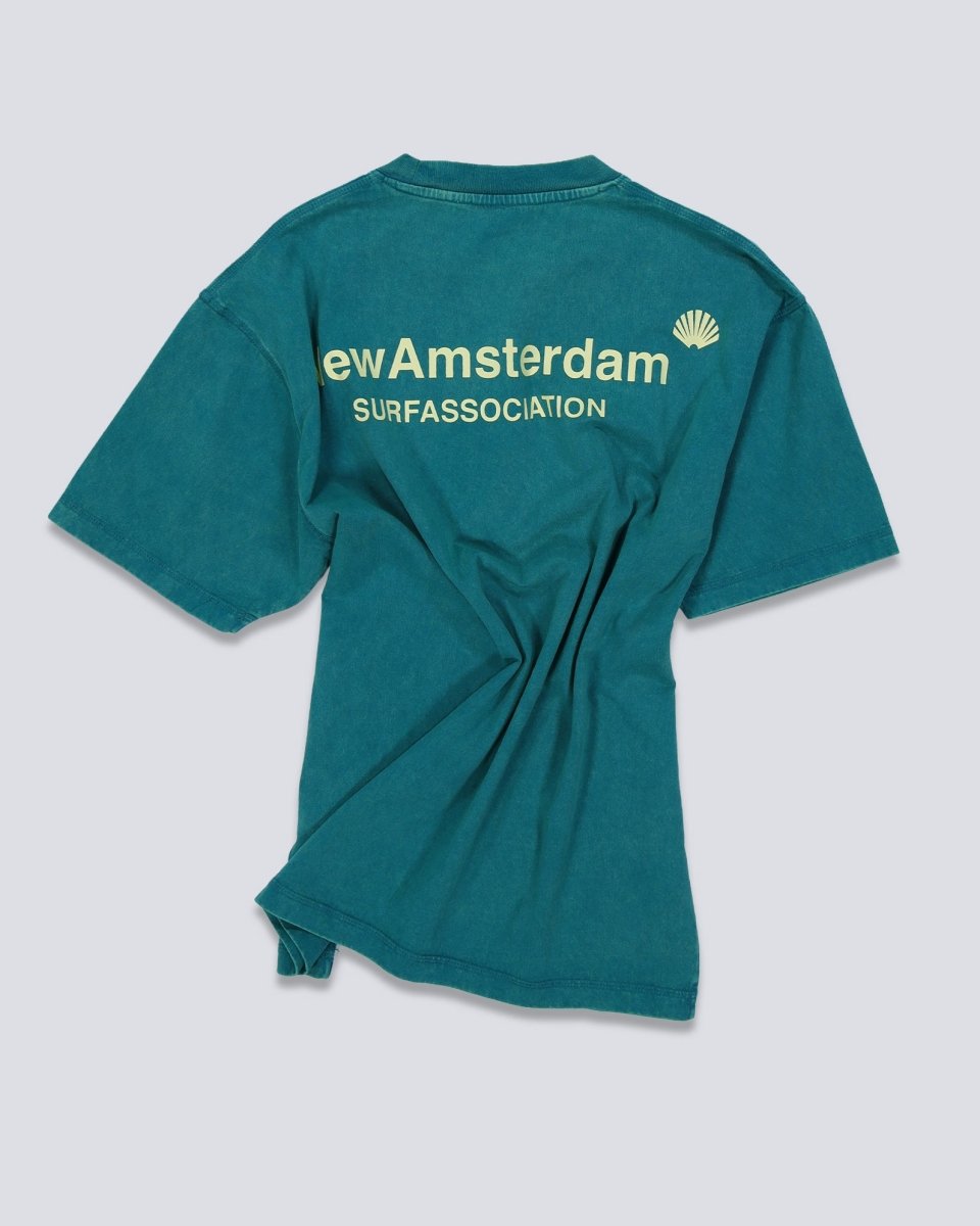 Camiseta New Amsterdam Surf Association Logo Verde Amarillo Unisex 2601064002