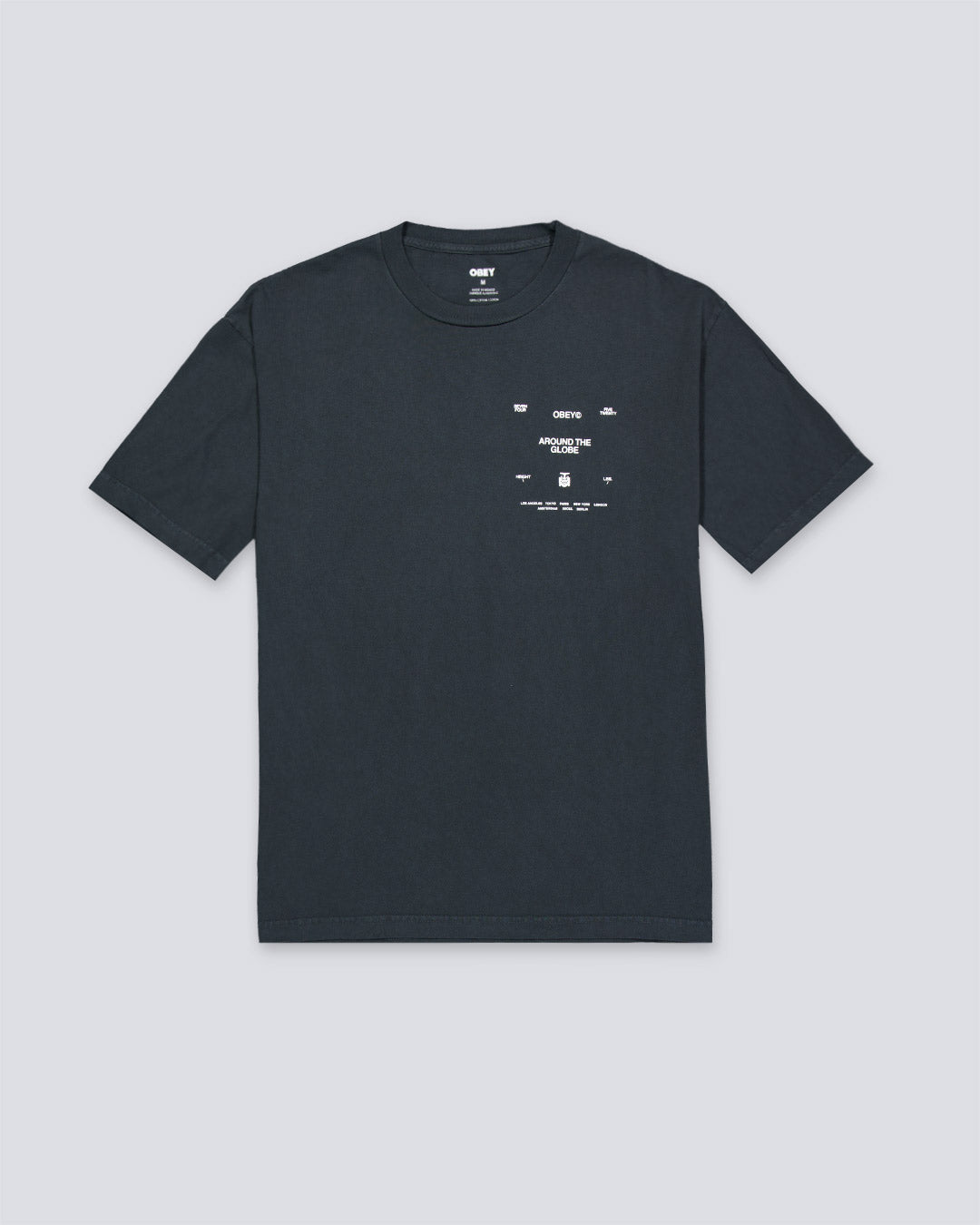 Camiseta Obey Around The Globe Pigment Negro Hombre