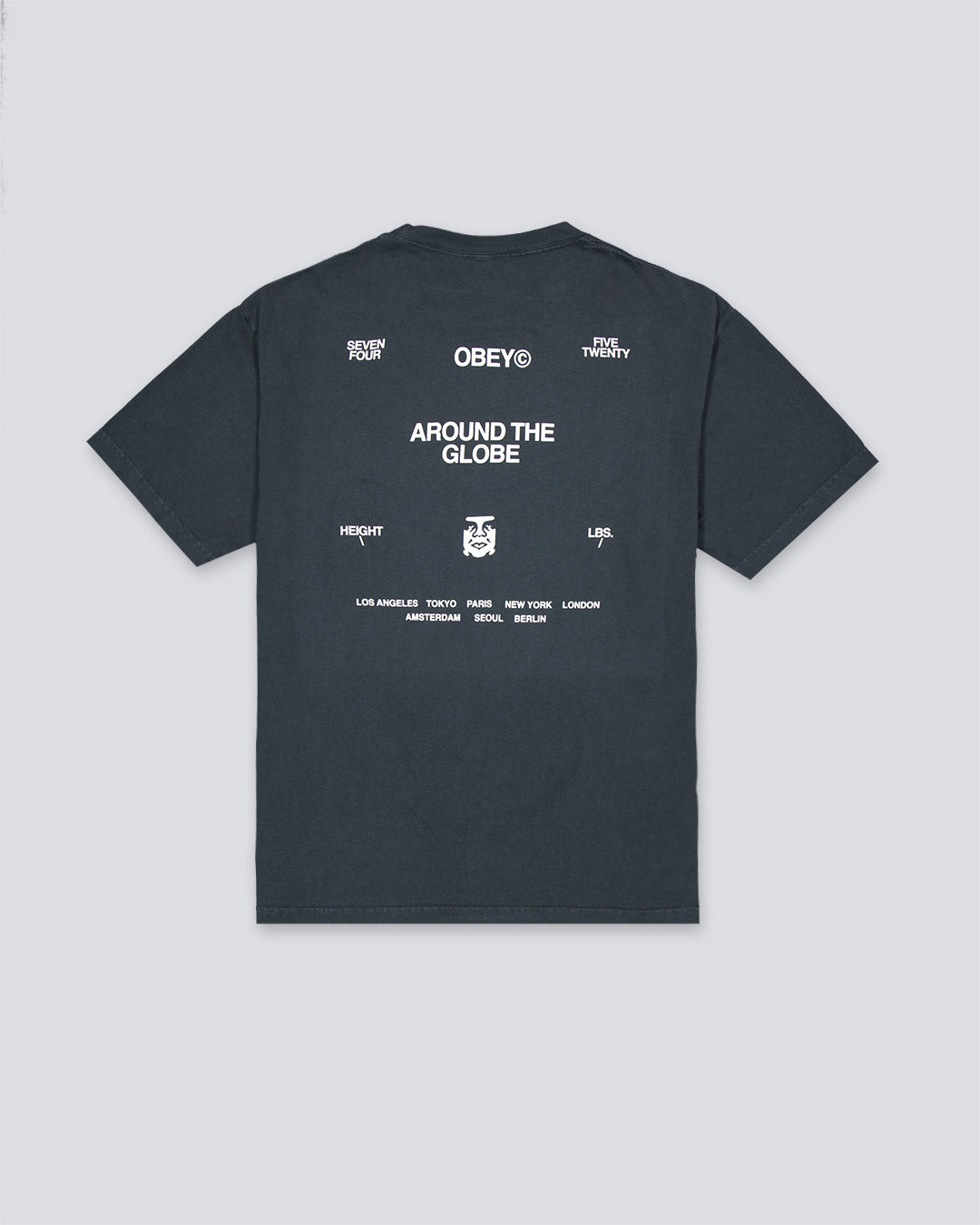 Camiseta Obey Around The Globe Pigment Negro Hombre