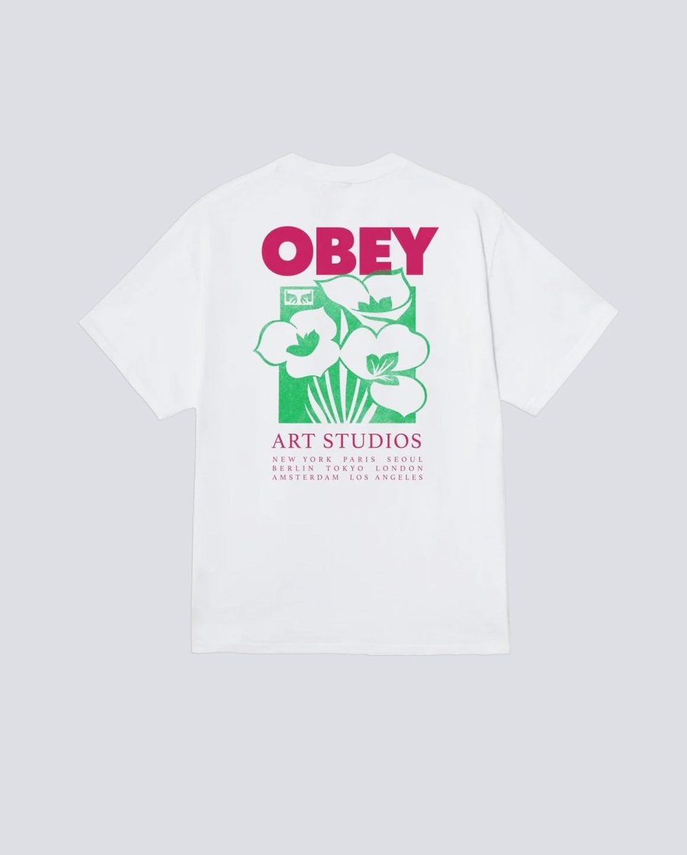 Camiseta Obey Art Studio Flowers Blanco Hombre 165264234-WHT