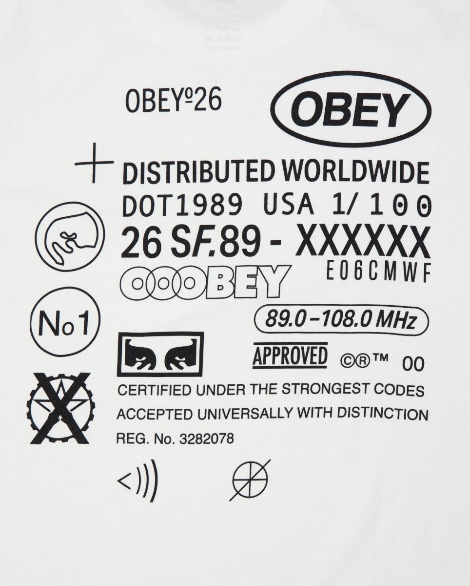 Camiseta Obey Code Pigment Blanco Hombre 167924337-VWH