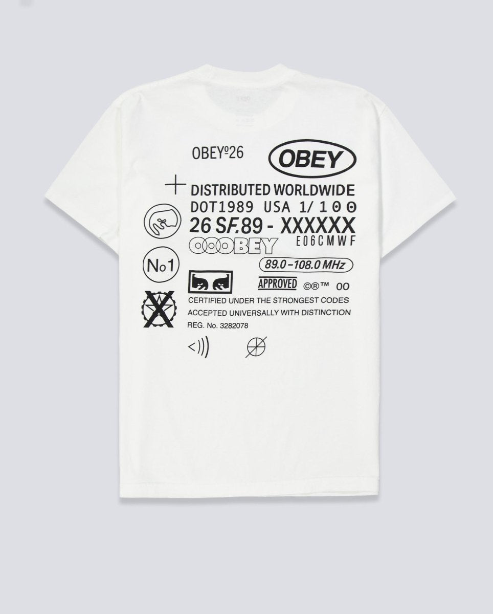 Camiseta Obey Code Pigment Blanco Hombre 167924337-VWH