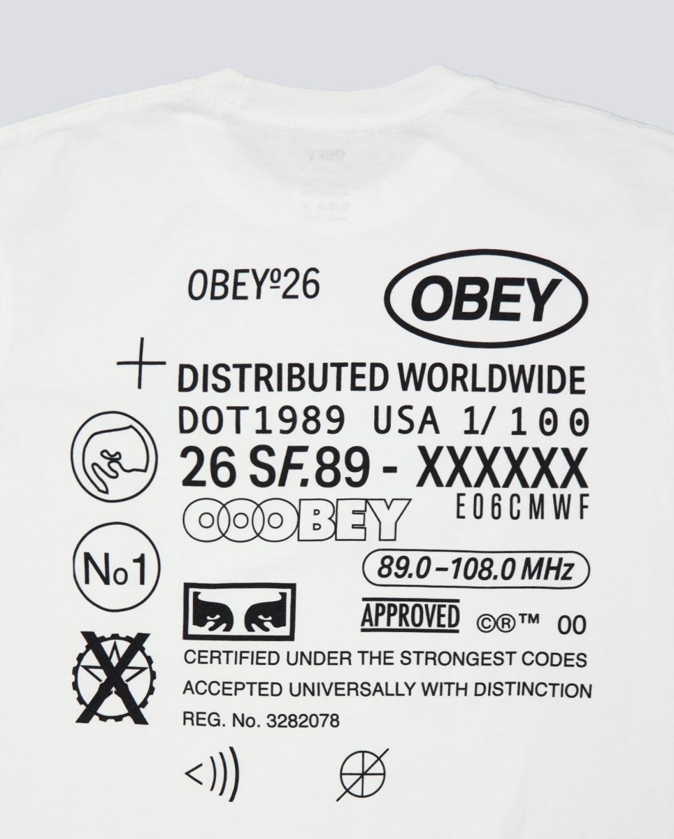 Camiseta Obey Code Pigment Blanco Hombre 167924337-VWH