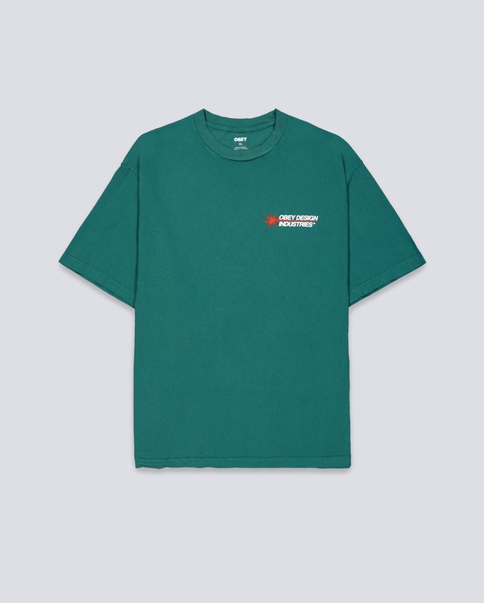 Camiseta Obey Design Industries Pigment Rain Verde Unisex 167924101-RFR