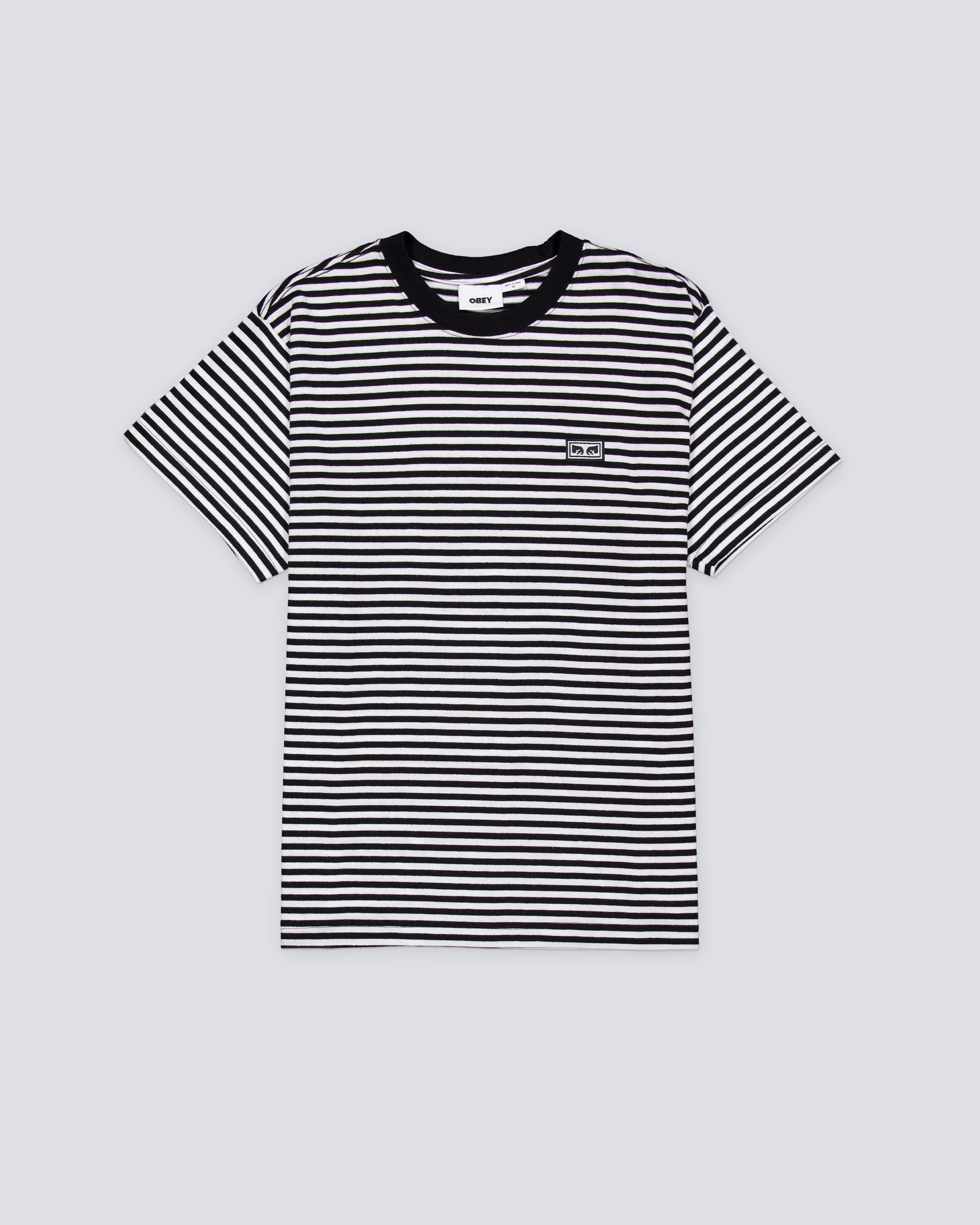 Camiseta Obey Established Works Eyes Rayas Negras Hombre 131080331-BKM