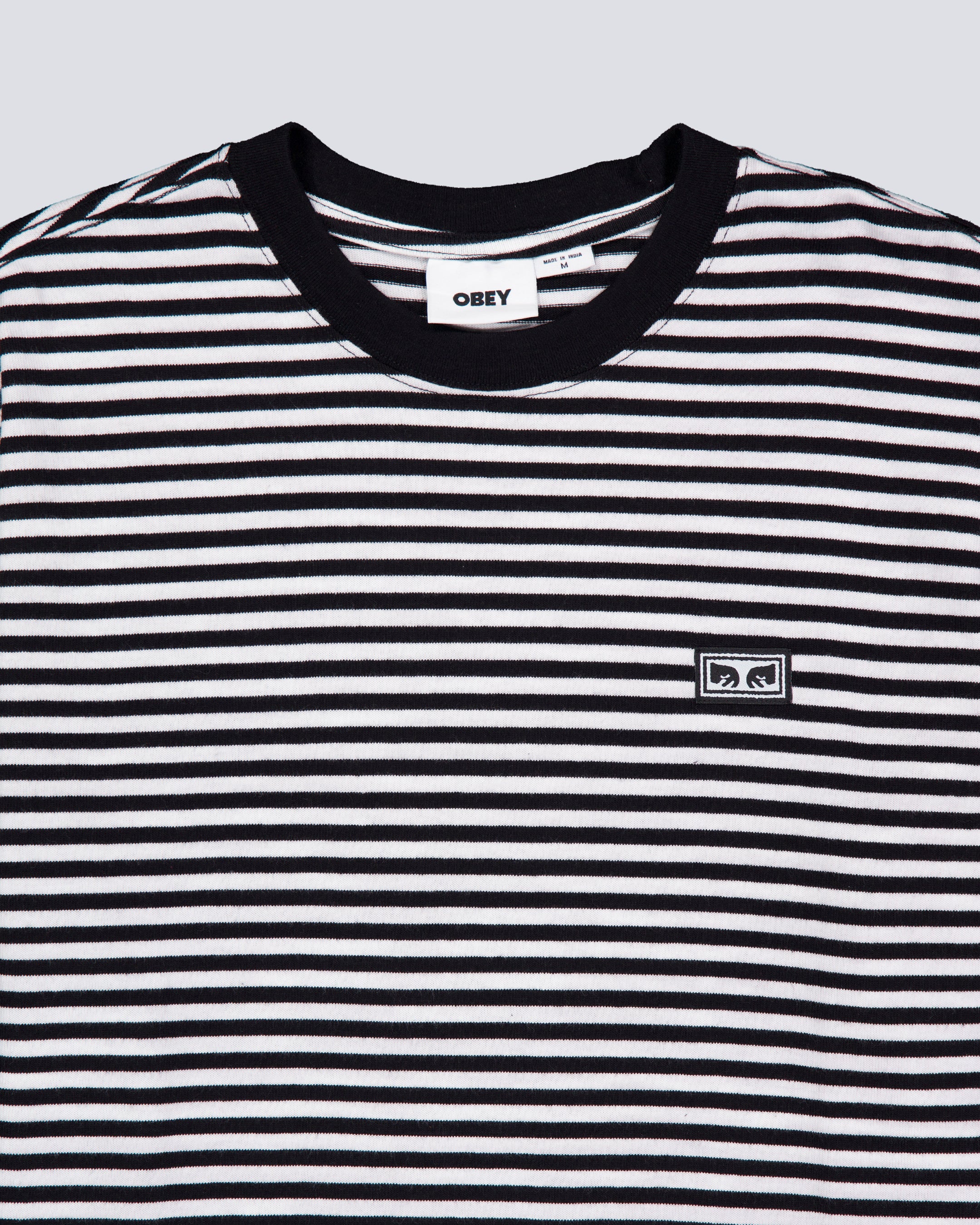 Camiseta Obey Established Works Eyes Rayas Negras Hombre 131080331-BKM