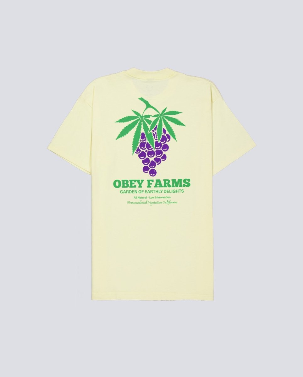Camiseta Obey Farms Amarillo Hombre 165264122-PLY