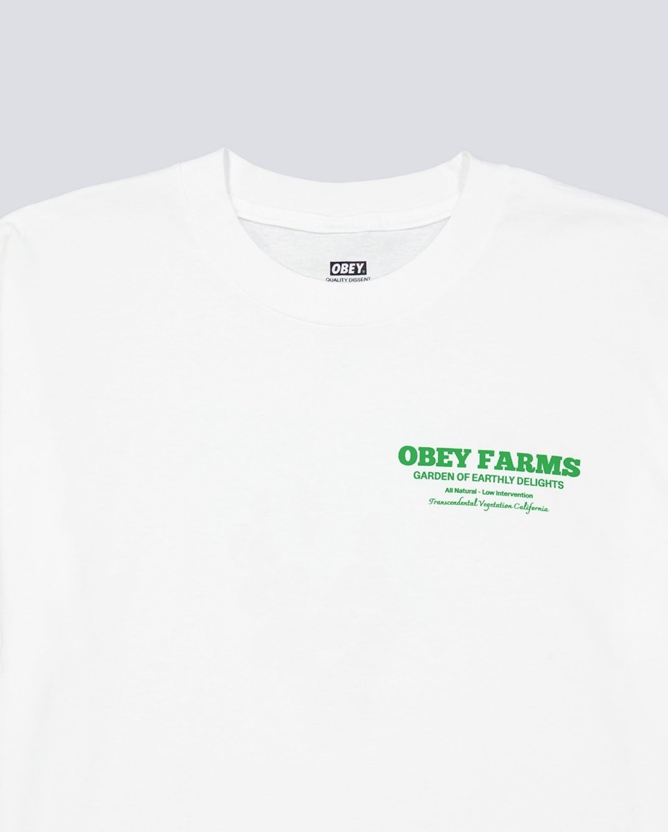 Camiseta Obey Farms Blanco Hombre