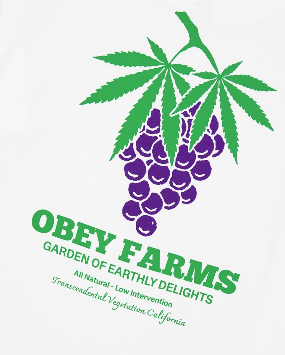 Camiseta Obey Farms Blanco Hombre