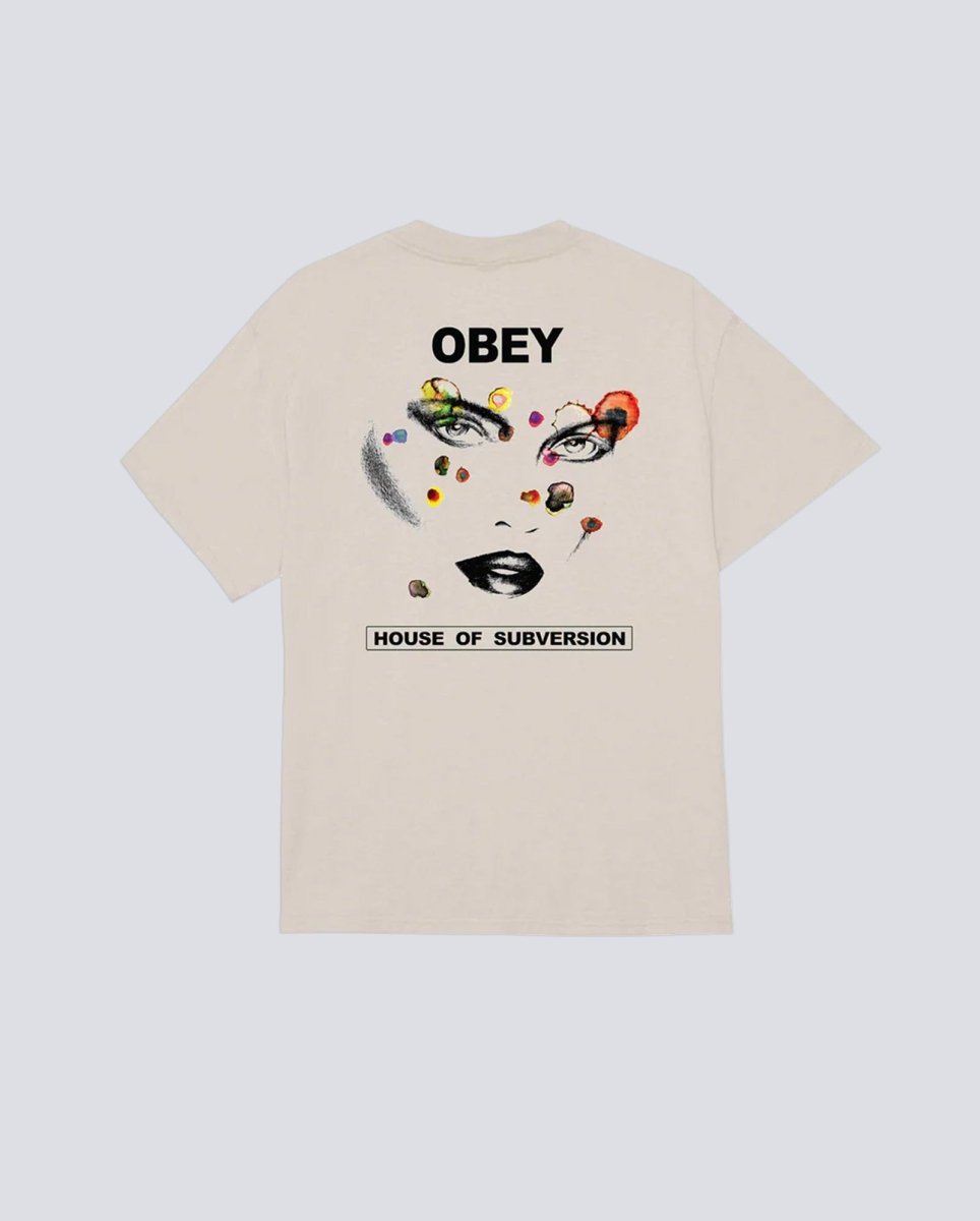 Camiseta Obey Icon Open Minds Open Beige Hombre 165264264-SIG