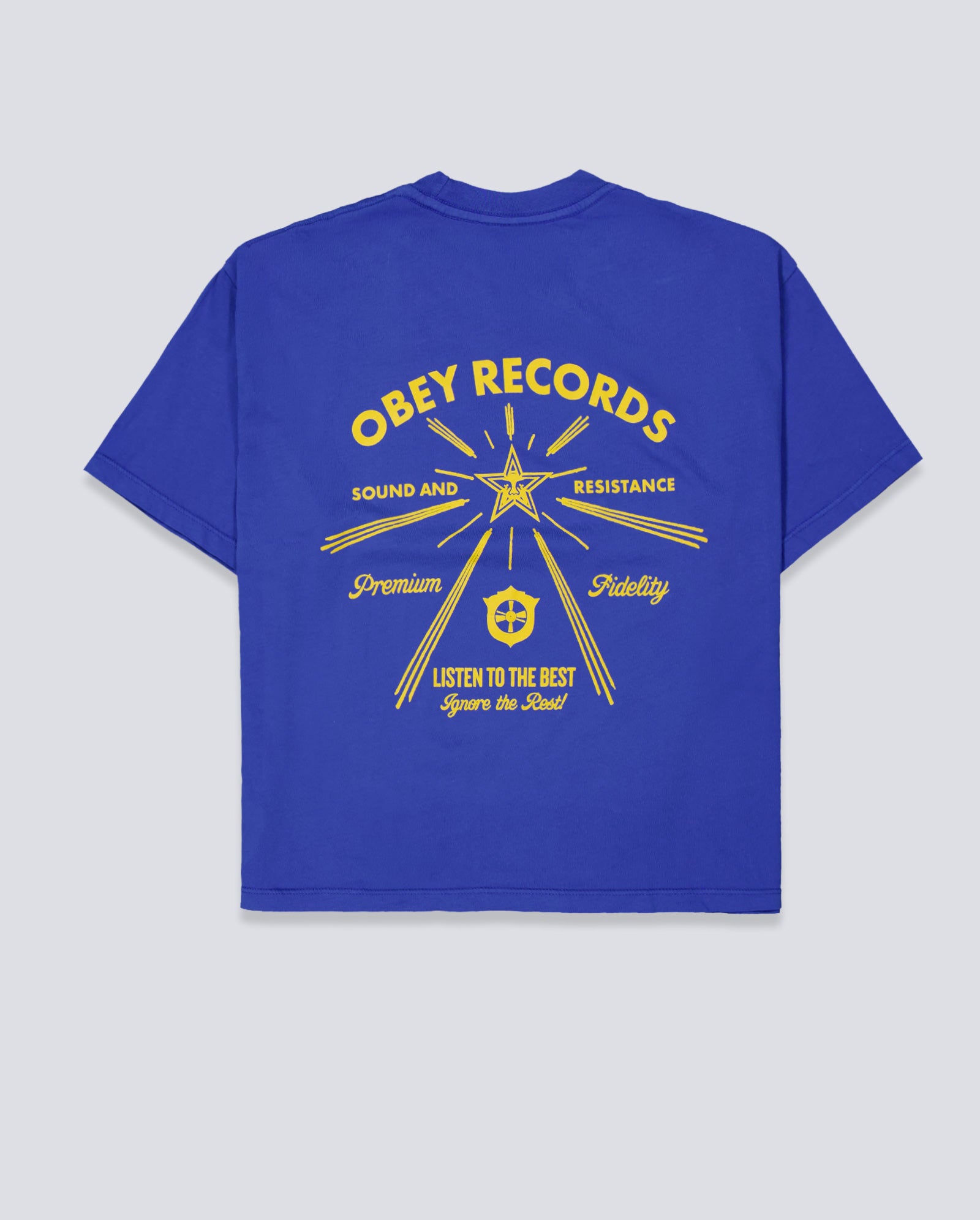 Camiseta Obey Listen To The Best Azul Mujer 268072705-EID