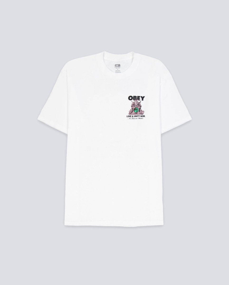Camiseta Obey Love & Unity Now Blanco Unisex 165264103-WHT