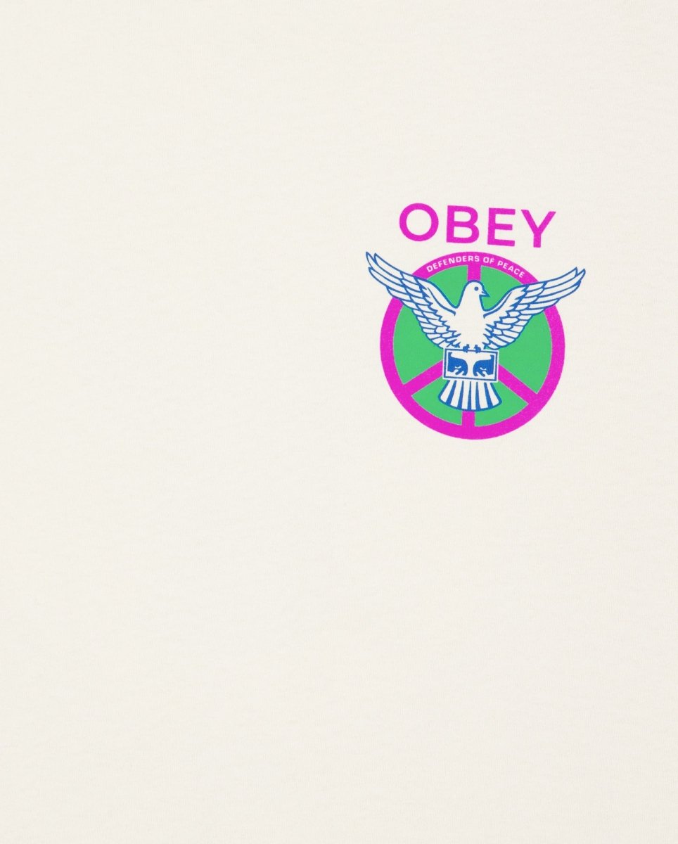 Camiseta Obey Peace Defenders Beige Unisex 165264138-CRM