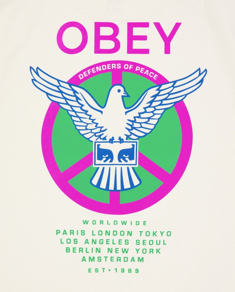 Camiseta Obey Peace Defenders Beige Unisex 165264138-CRM